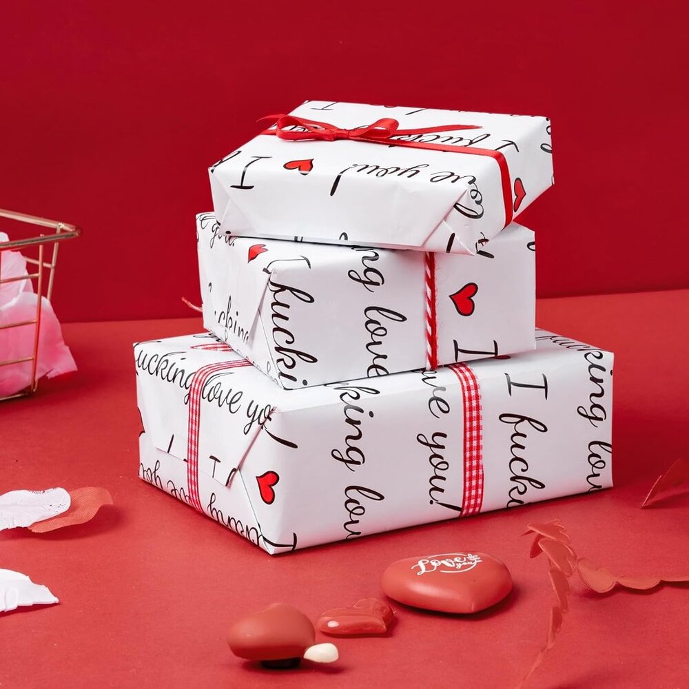 Funny Rude Valentine's Day Wrapping Paper Roll - Mini Roll - 17 Inch x 33 Feet - - Picture 6 of 7